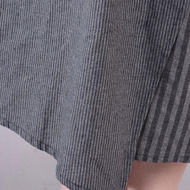 Sommerkleid aus feiner Baumwollmischung in Übergröße, lässig, gestreift, große Tasche, lockeres Hosenträgerkleid