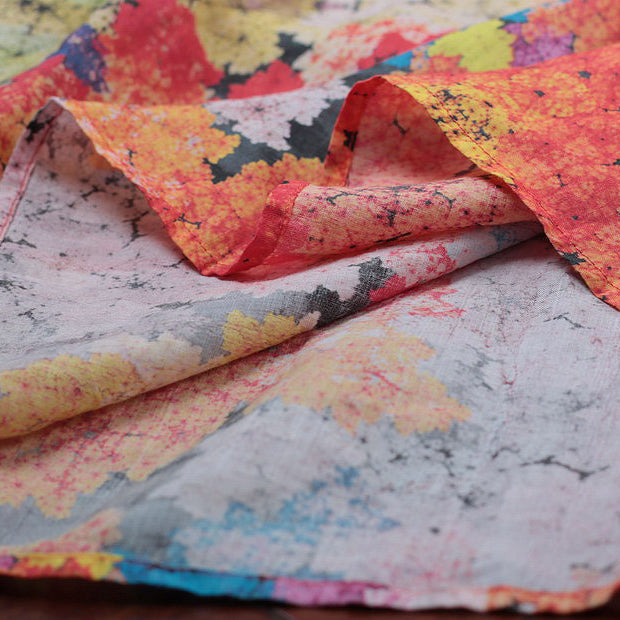 Feine florale lange Leinenkleider, lässige Kaftane mit O-Ausschnitt und Taschen, neue Baggy-Kleider mit halben Ärmeln, Kaftane
