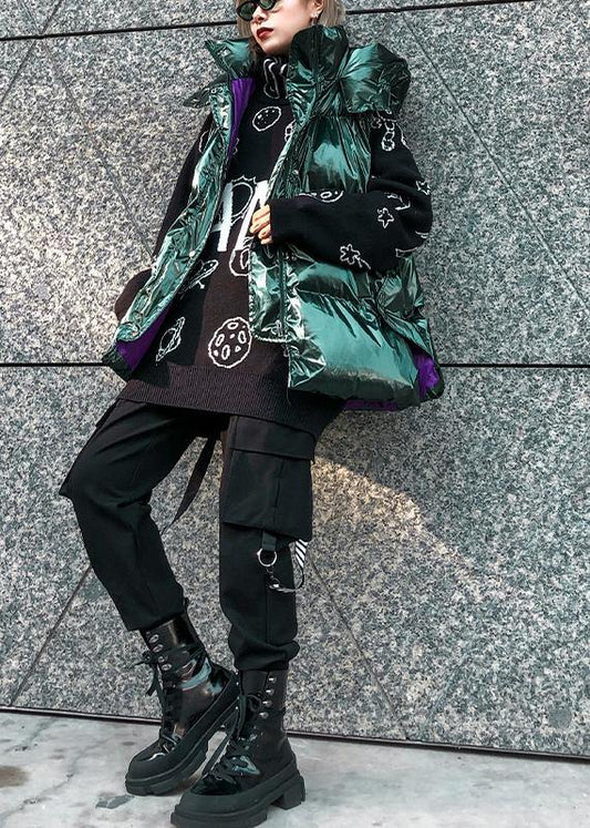 Fine green women parkas plus size winter hooded sleeveless coats - SooLinen