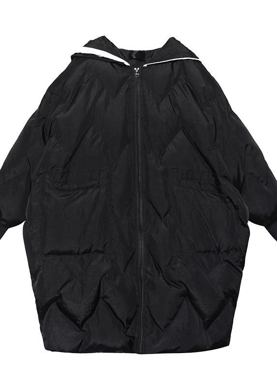 Fine oversized winter coats hooded zippered Parkas for women - SooLinen