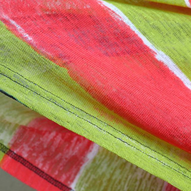 Fine rainbow natural linen dress oversize striped traveling dress Elegant asymmetrical kaftans