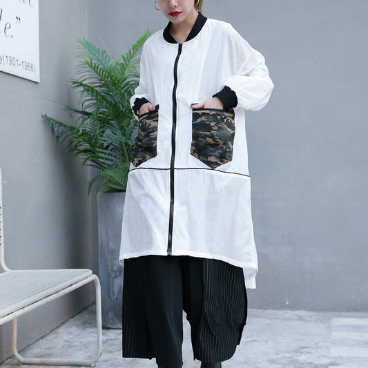 Feine weiße dünne Mantel plus größe niedrigen hohe Jacken & Mäntel Neue langarm mantel