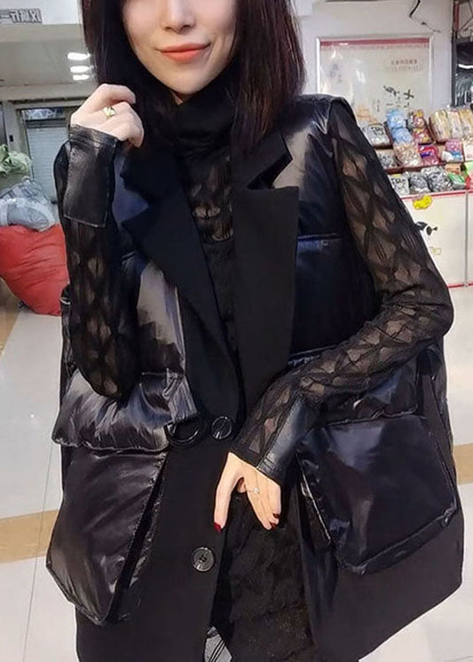 Taillierte Schokoladentaschen Patchwork Winter Puffer Weste Ärmellos