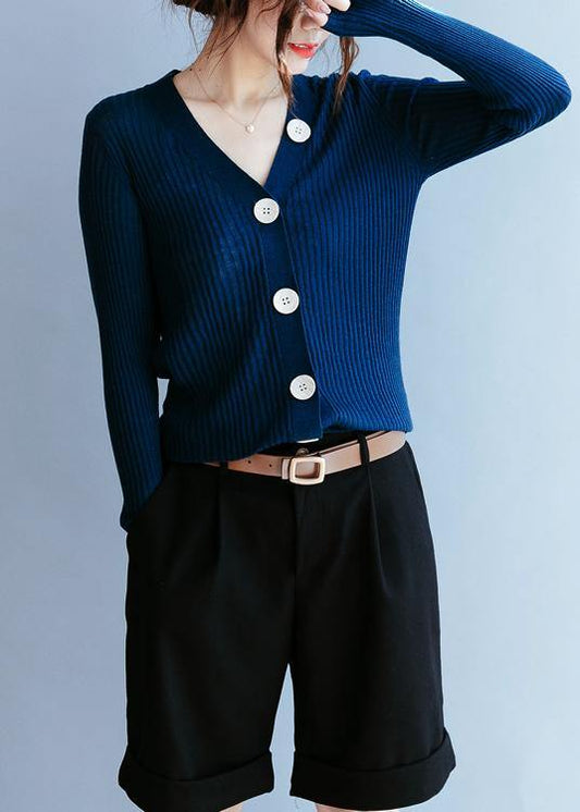 For Work navy top v neck plus size clothing fall knit sweat tops - SooLinen