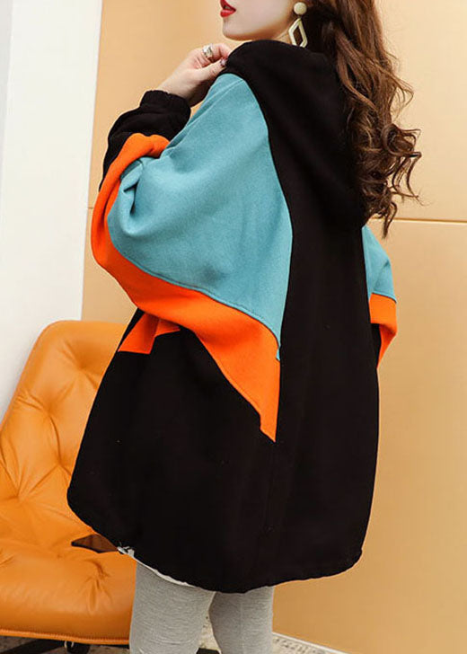 French Blue Kapuzenpullover aus Baumwolle mit Grafik, Winter