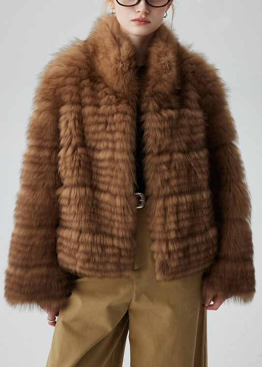 Französische Kaffeejacke, Stehkragen, Taschen, Leder- und Pelzmäntel, Winter