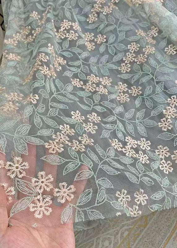 Französische grüne lässige bestickte gerade Herbströcke