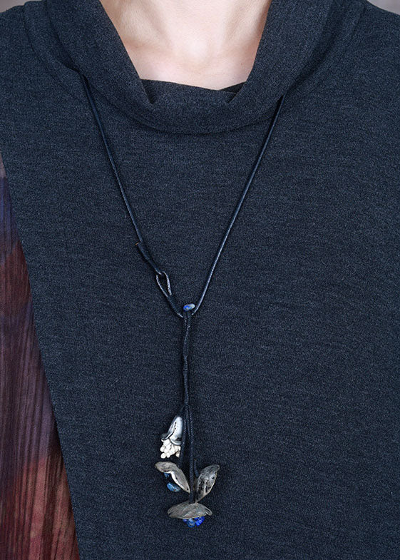 Französische grüne Patchwork-Blau-Druck-Herbst-Lange Kleider