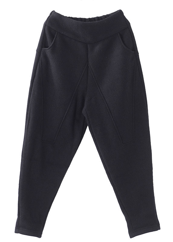 French Grey Taschen Patchwork Warme Fleecehose Winter