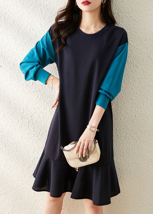 Französische Marinemode Sweatshirt Straßenkleid Winter