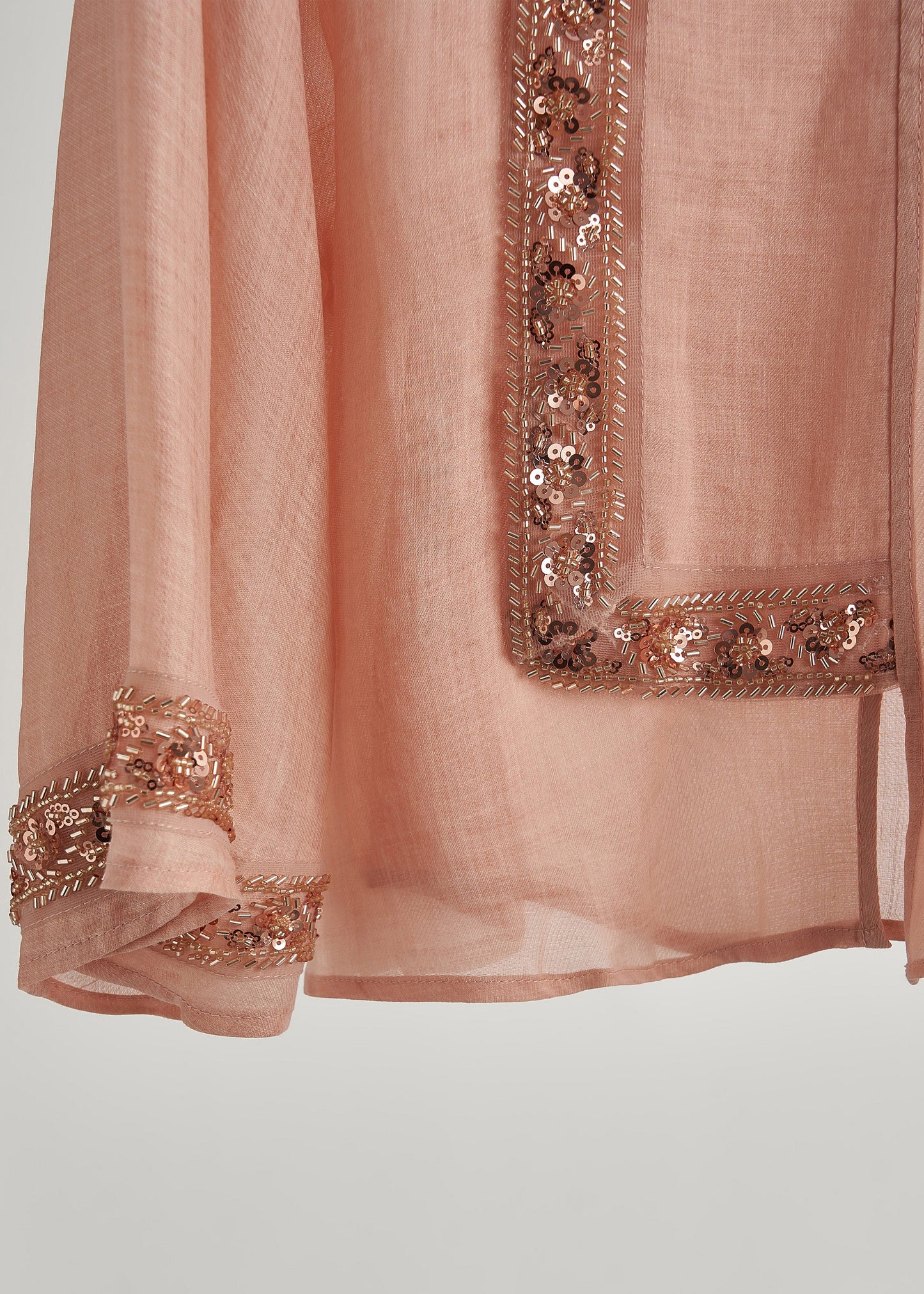 French Pink Sequins Embroidered Cotton Two Piece Set Women Clothing Fall