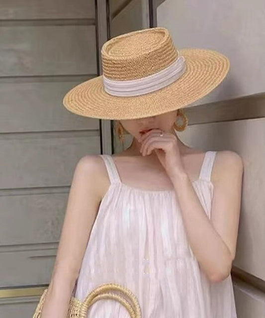 French Style New Khaki Straw Woven Cloche Hat