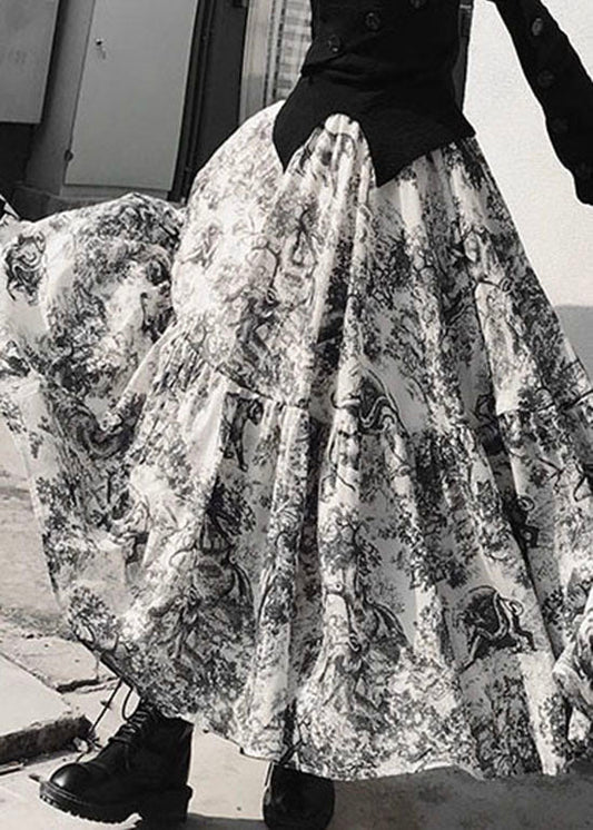 Französisch Weiß animal print Patchwork urlaub Röcke Frühling