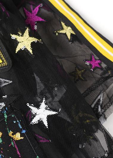 French black tulle dresses Cartoon alphabet A Line summer Dresses - SooLinen