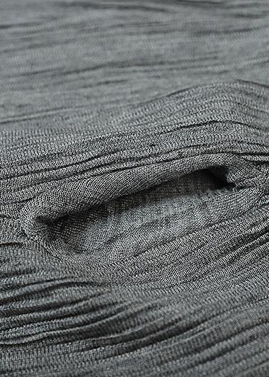 French elastic waist pants oversize gray pattern Jeans - SooLinen