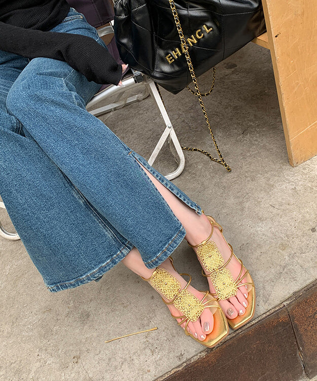 Gold Sandalen High Heel Kunstleder Frauen Spleißen Peep Toe