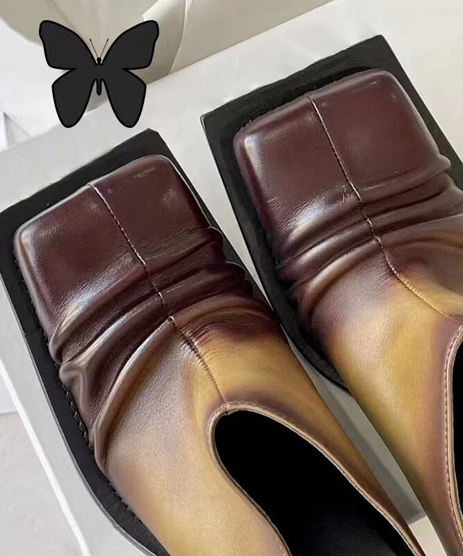 Farbverlauf Braun Splicing Klobige High Heels