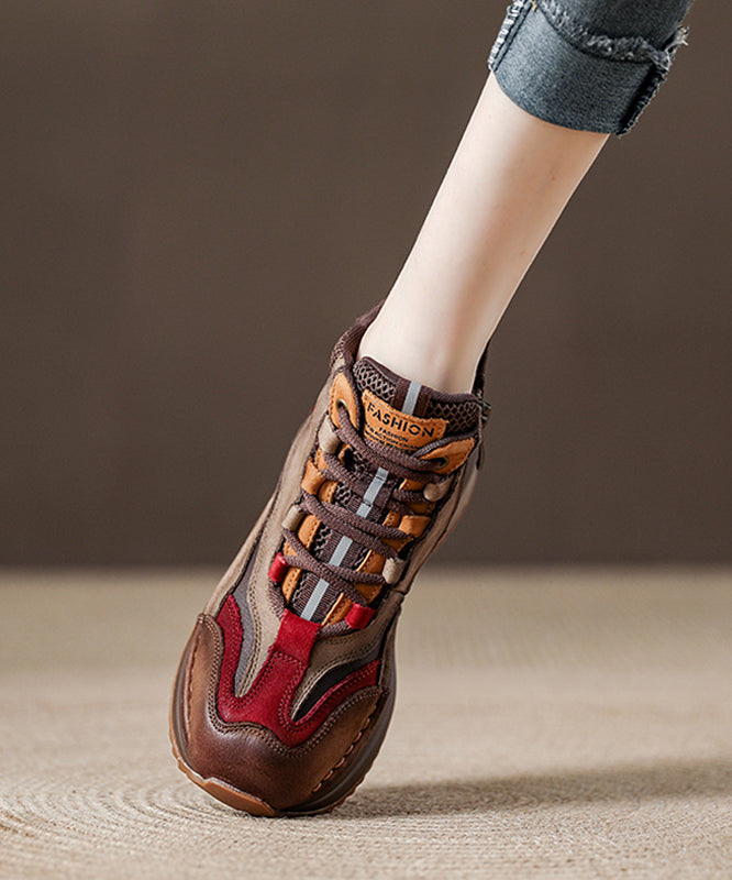 Botas verdes con cordones y plataforma de piel de vacuno