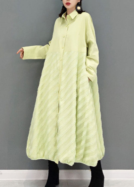 Grün Gestreiften a linie röcke Maxi Kleider taste Frühling