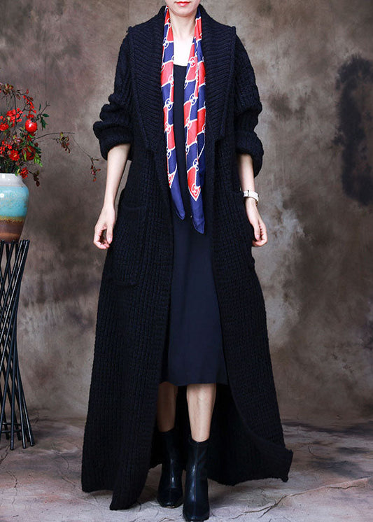 Graue Taschen Wolljacke Peter Pan Kragen Winter