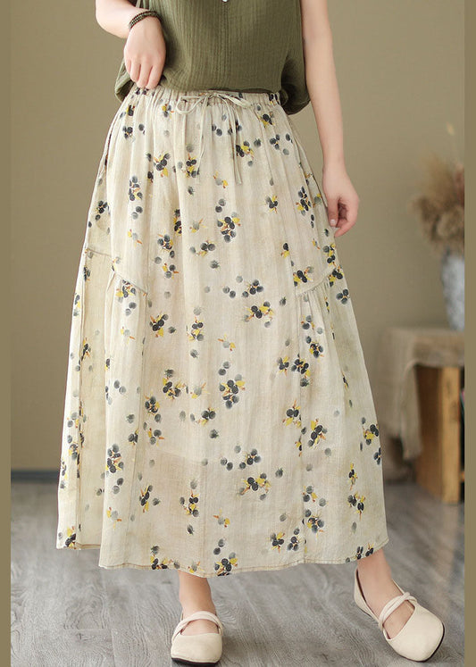 Handgemachte Apricot Faltentaschen Patchwork Leinenröcke Sommer