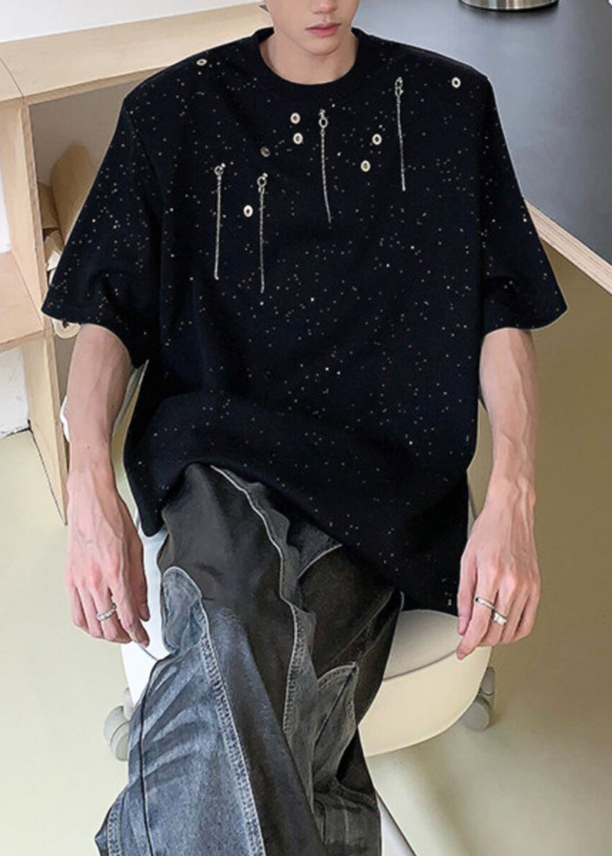 Handmade Black Oversized Cotton Men Shirt And T Shirt Summer