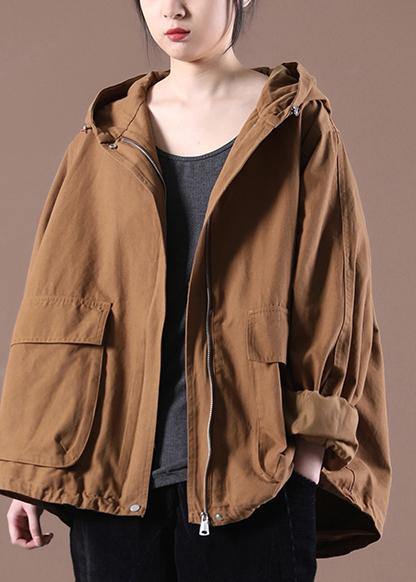 Handmade Coffee Pockets Spring Coat - SooLinen