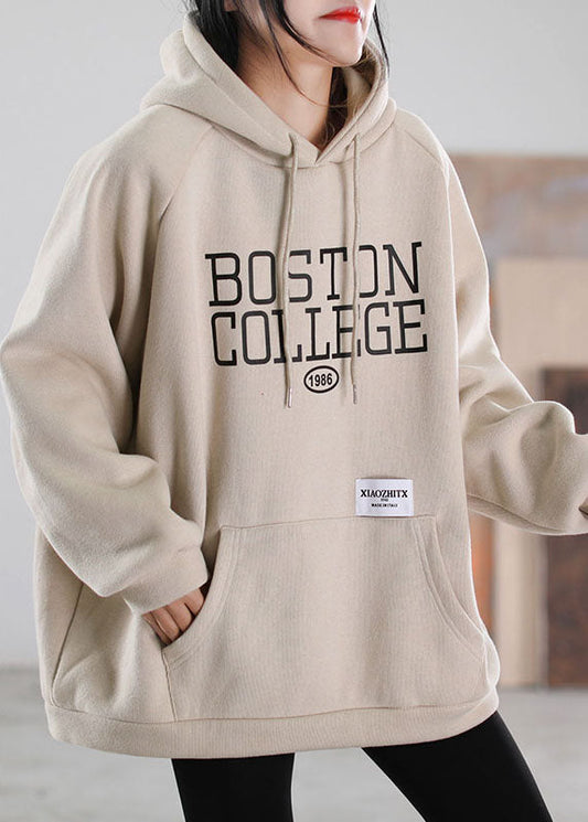 Handgemachte grüne Kordelzug Grafik warme Fleece Sweatshirts Trainingsanzüge Winter