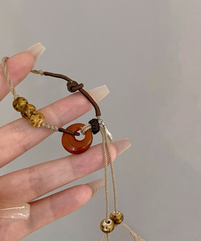 Handgefertigtes rotes geflochtenes Ping Buckle Charm Armband