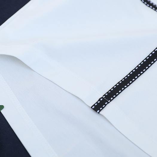 Handmade o neck Batwing Sleeve cotton summer top pattern white top - SooLinen