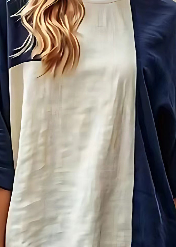 Italienisches weißes übergroßes Patchwork-Baumwoll-Tanktop für den Sommer