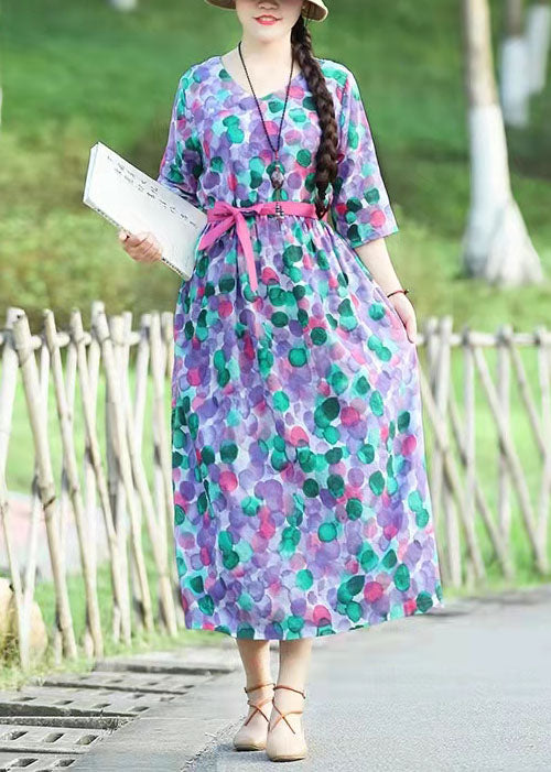 Italienische O-Ausschnitt Cinched Baumwolle Kleider Inspiration Gelb gepunktete Kleider Sommer