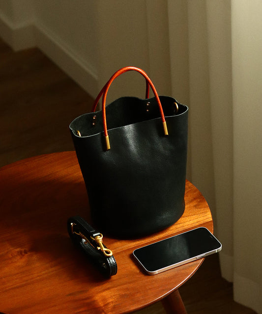 Bolso estilo cubo de piel de becerro verde estilo japonés