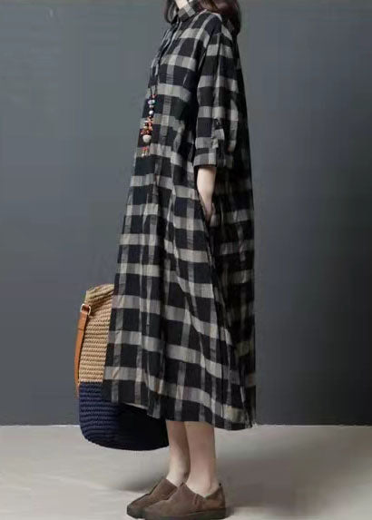 Große Taschen Damen Frühlings-Hemdkleid