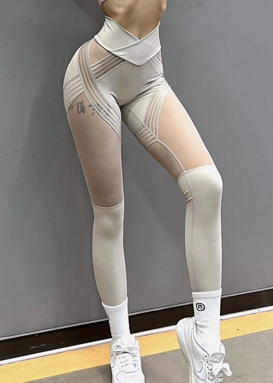 Light Grey High Waist Capri Running Leggings