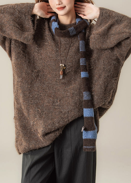 Lockerer, kuscheliger Strickpullover mit Rundhalsausschnitt, Frühlingsform