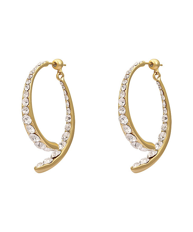 Pendientes de aro con cola de pez y circonitas en forma de cruz, sueltos, de plata de ley y oro sobredorado