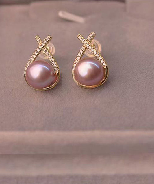 Pendientes sueltos de jade y circonita de plata de ley naranja