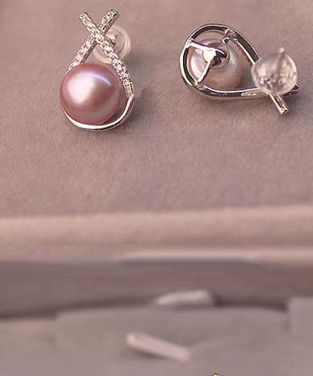 Pendientes sueltos de jade y circonita de plata de ley naranja