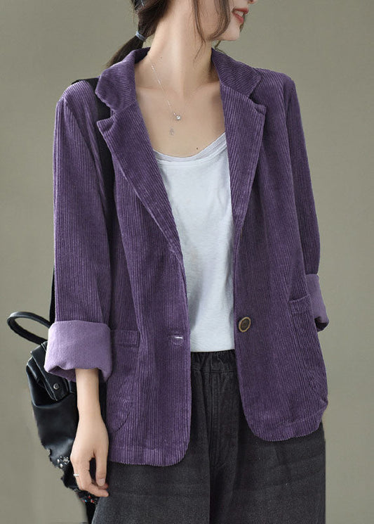 Lose Orange Gelb taste taschen Peter Pan Kragen Cord Mantel Langarm