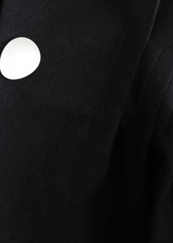 Loose black wool Blouse v neck short asymmetric shirt - SooLinen