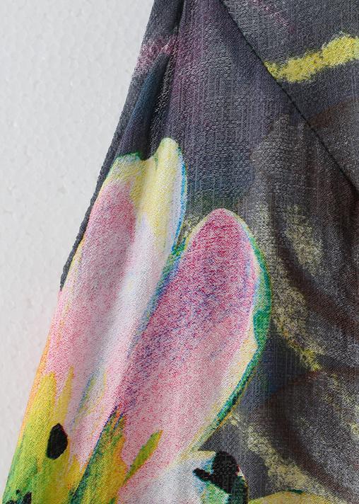 Lose florale Baumwollkleidung Damen Ausschnitt Ärmellose Robe Sommerkleider