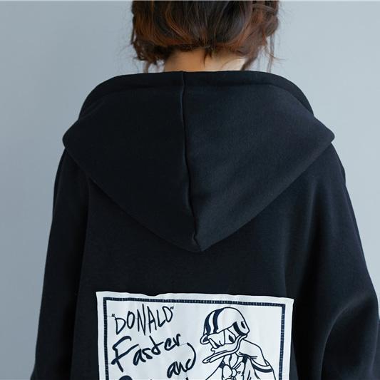 Luxuriöse schwarze Parkas für Damen in Übergröße mit Kapuze, Winterjacke, dicke Winteroberbekleidung