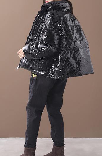 Luxury black hooded goose Down coat plus size clothing down jacket winter stand collar coats - SooLinen