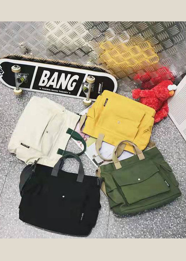 Weiße Messenger-Tasche aus Canvas mit großem Fassungsvermögen für Herren