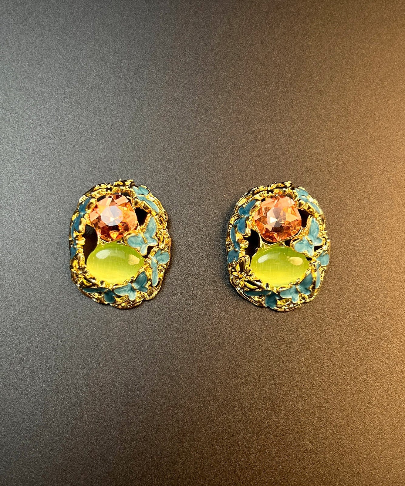 Modern Alloy Crystal Butterfly Stud Earrings