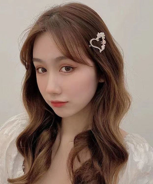 Modernes vierteiliges Haarnadel-Set aus Zirkonia-Legierung mit floralem Muster