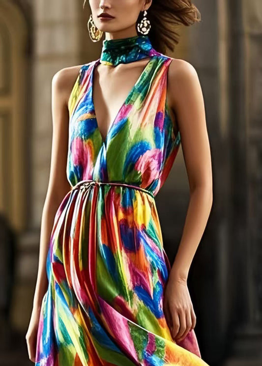 Modern Graffiti Exra Patchwork Lace Large Hem Cami Dresses Summer