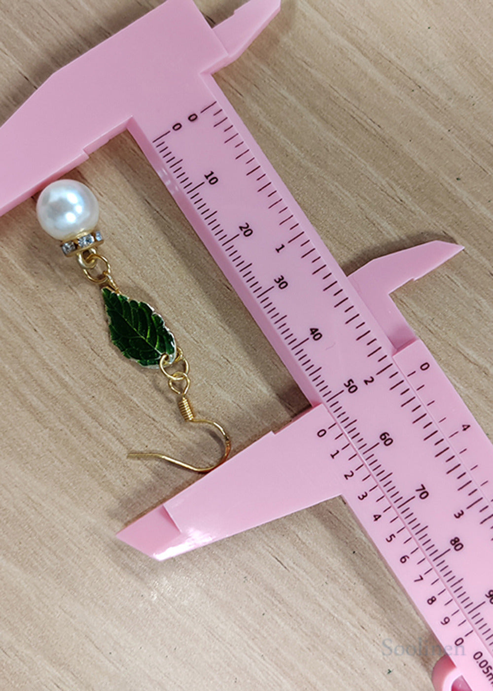 Modern Green Leaf Fine Pearl Zircon Drop Earrings