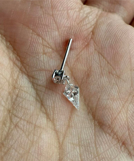 Pendientes modernos de plata de ley con borlas y circonitas en forma de gota de agua